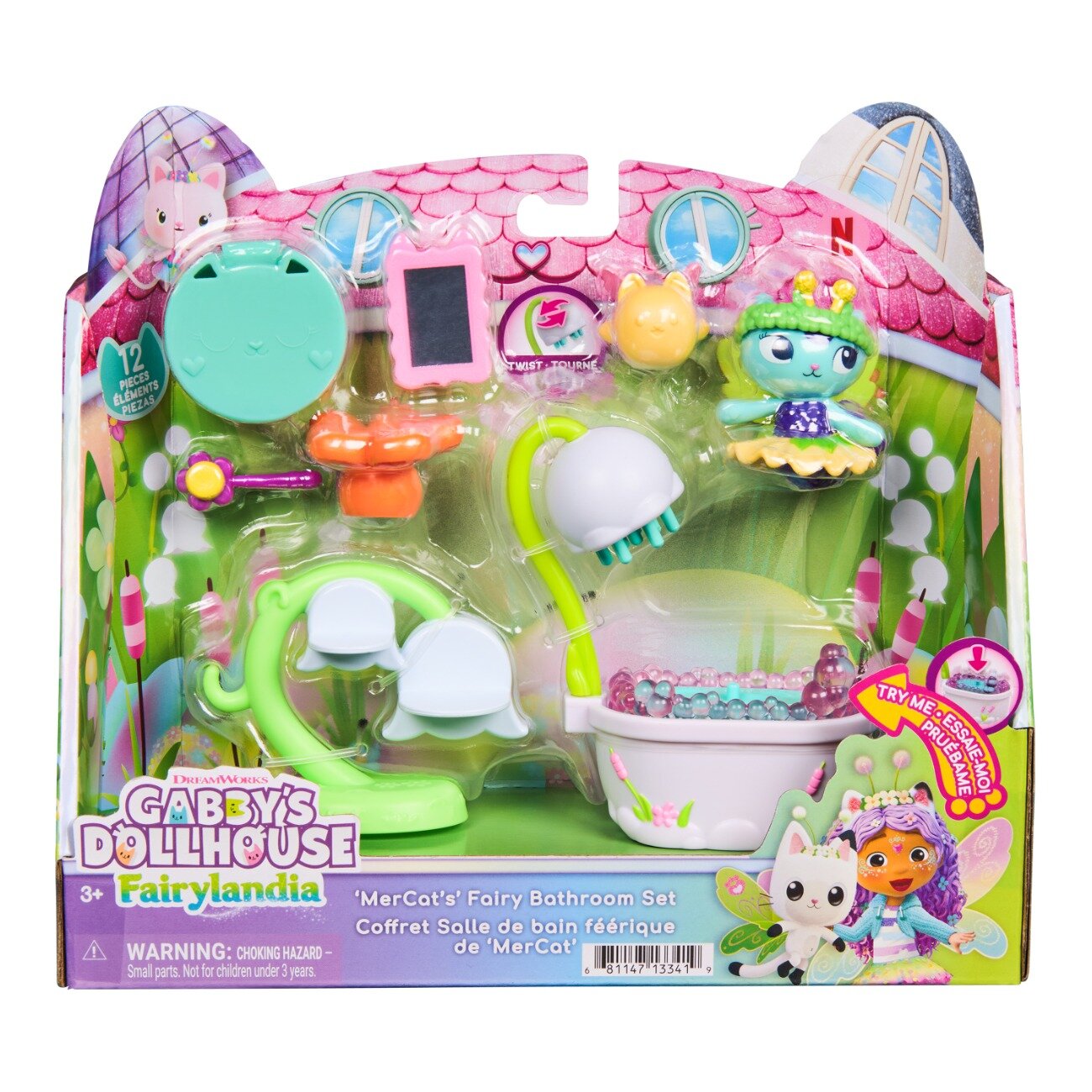 Gabby's Dollhouse Set de joaca Gabbys Dollhouse Fairylandia MerCats Fairy Bathroom 20158035