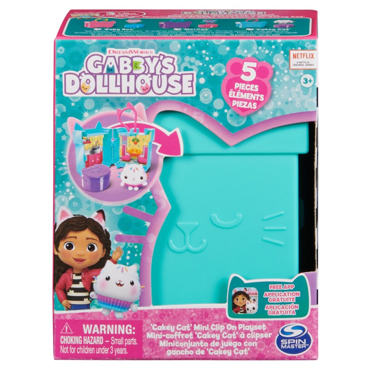 Gabby's Dollhouse Set de joaca Mini casuta breloc Cakey Cat cu 5 piese 20140104