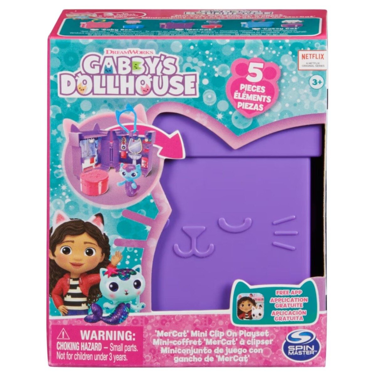 Gabby's Dollhouse Set de joaca Mini casuta breloc MerCat cu 5 piese 20140103