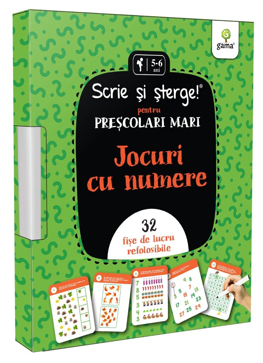 Gama Jocuri cu numere Prescolari mari Scrie si sterge