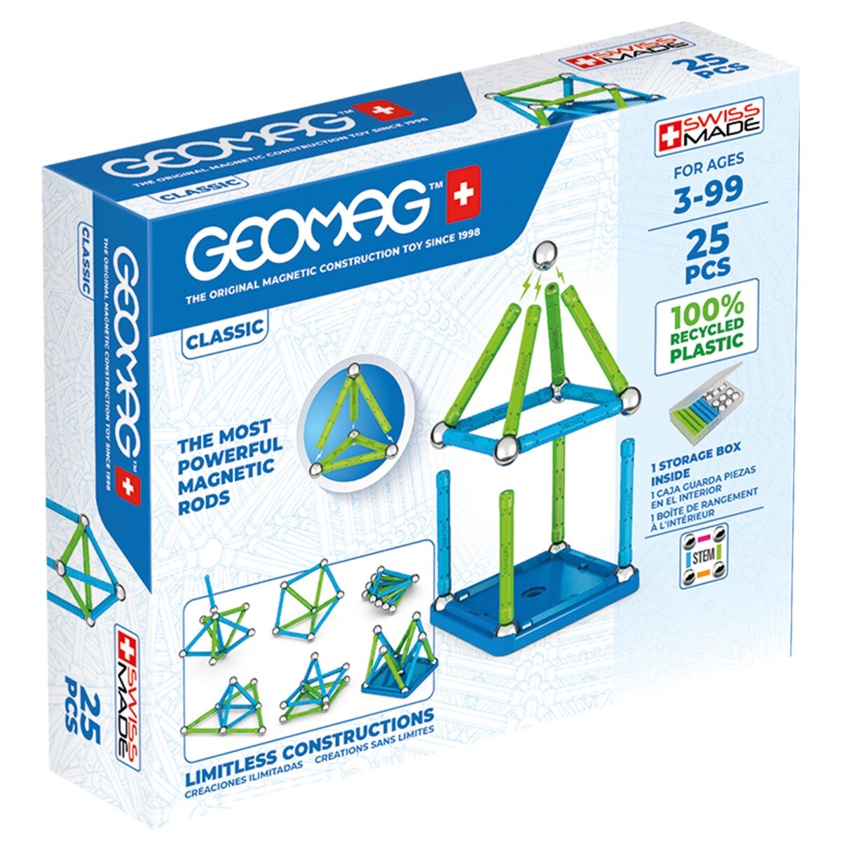 Geomag Joc de constructie magnetic Classic Recycled 25 piese
