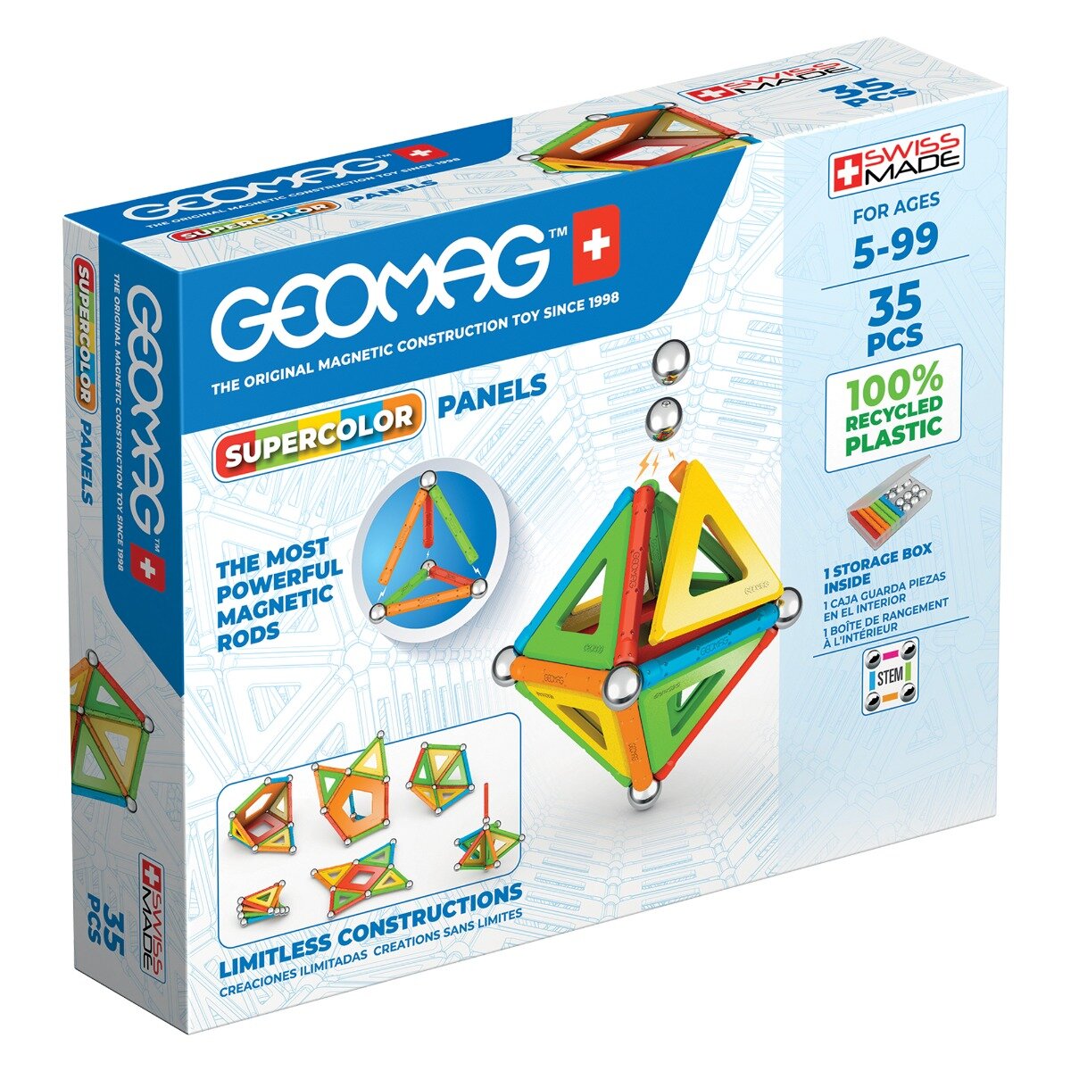 Geomag Joc de constructie magnetic Supercolors 35 piese