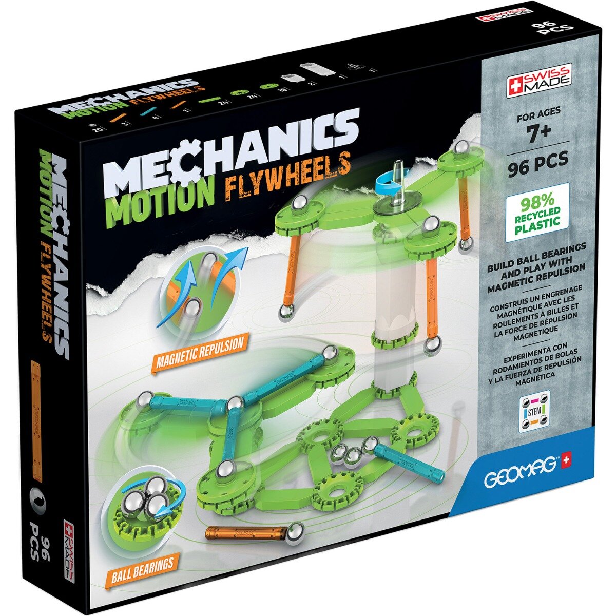 Geomag Joc de constructie Mechanics Magnetic Motion Flywheels 96 piese