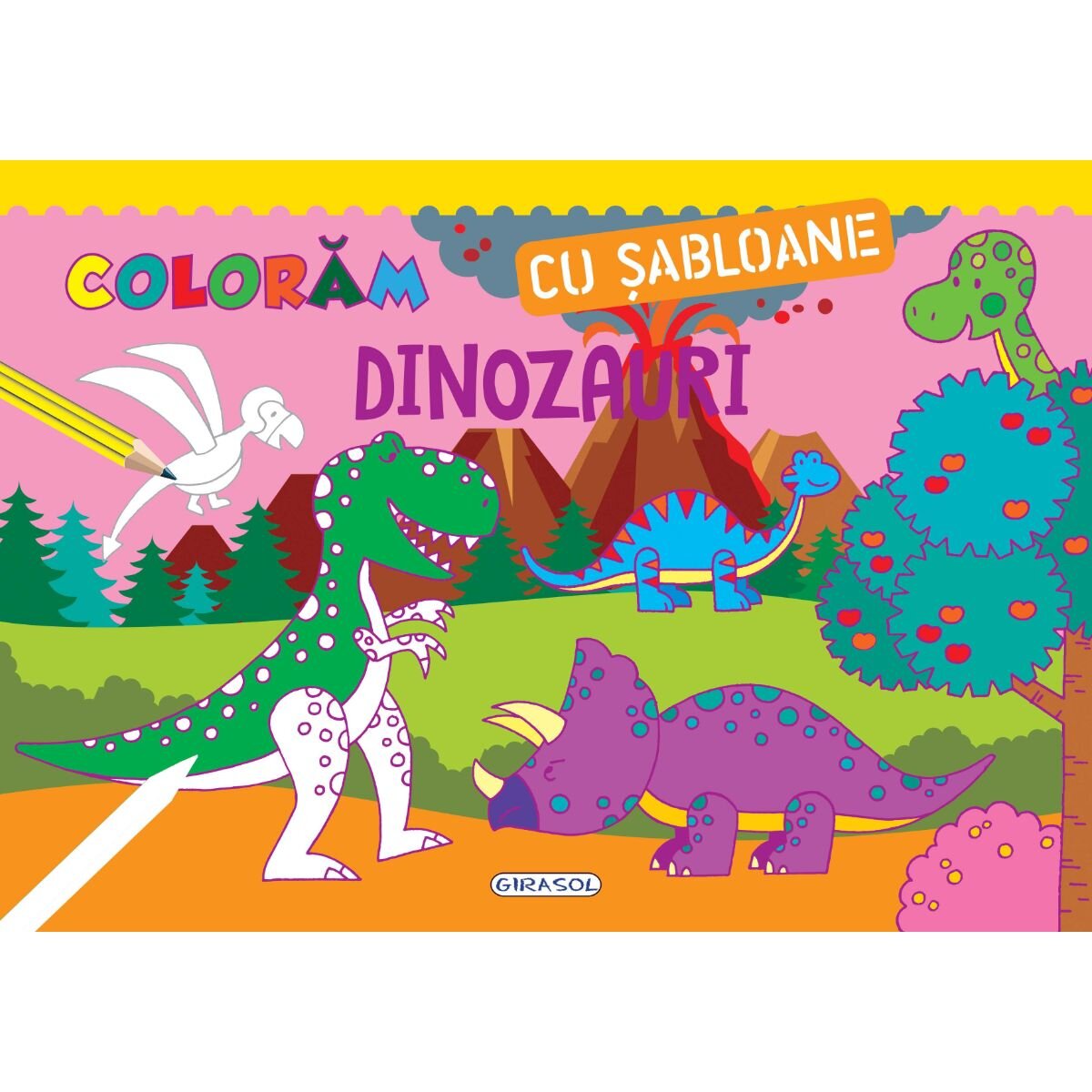 GIRASOL Coloram cu sabloane - Dinozauri