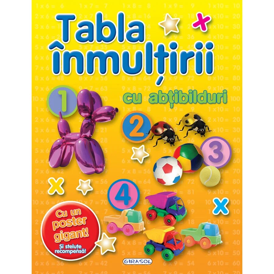 GIRASOL Tabla inmultirii cu abtibilduri -