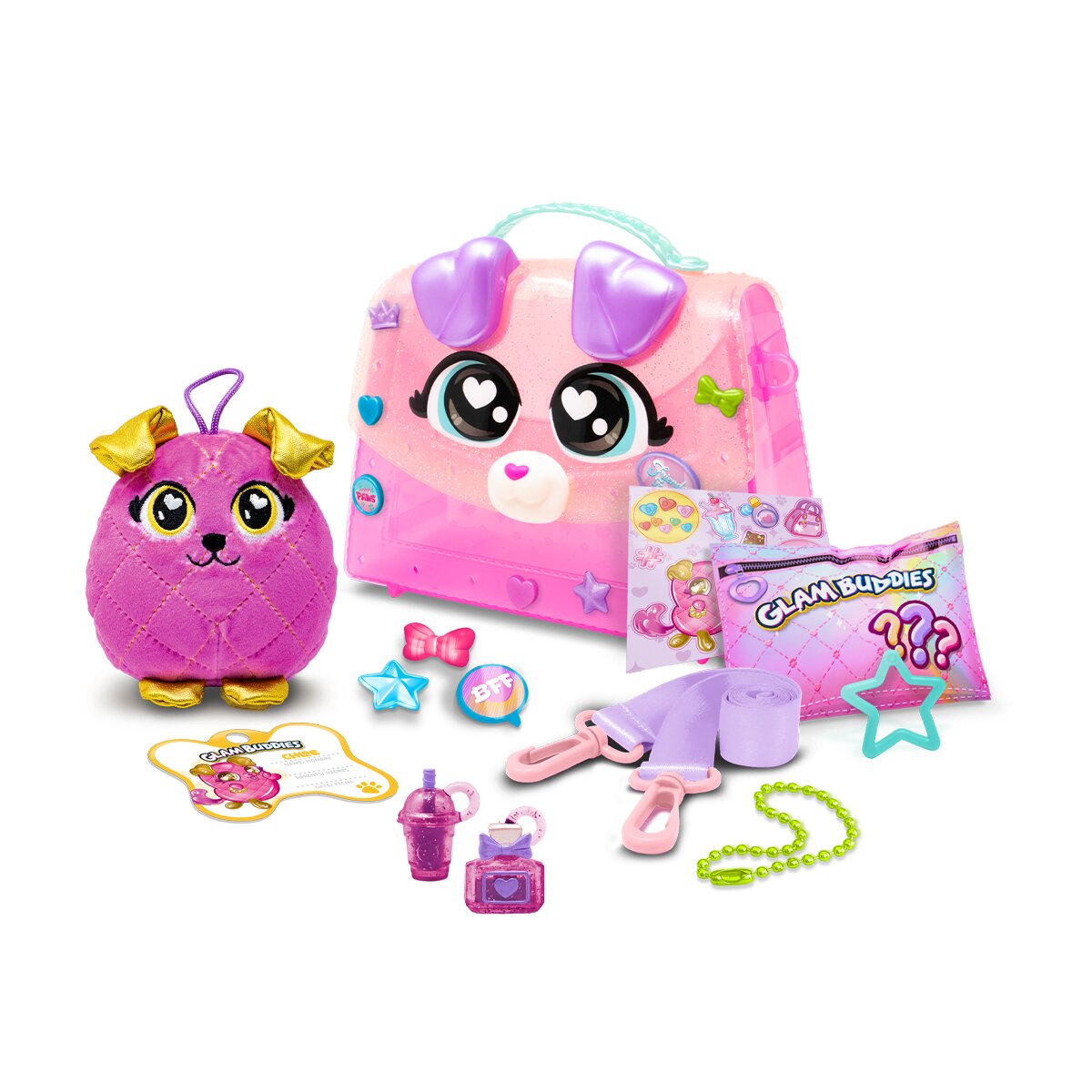 Glam Buddies Jucarie de plus surpriza in gentuta Glam Budies Puppy Pups