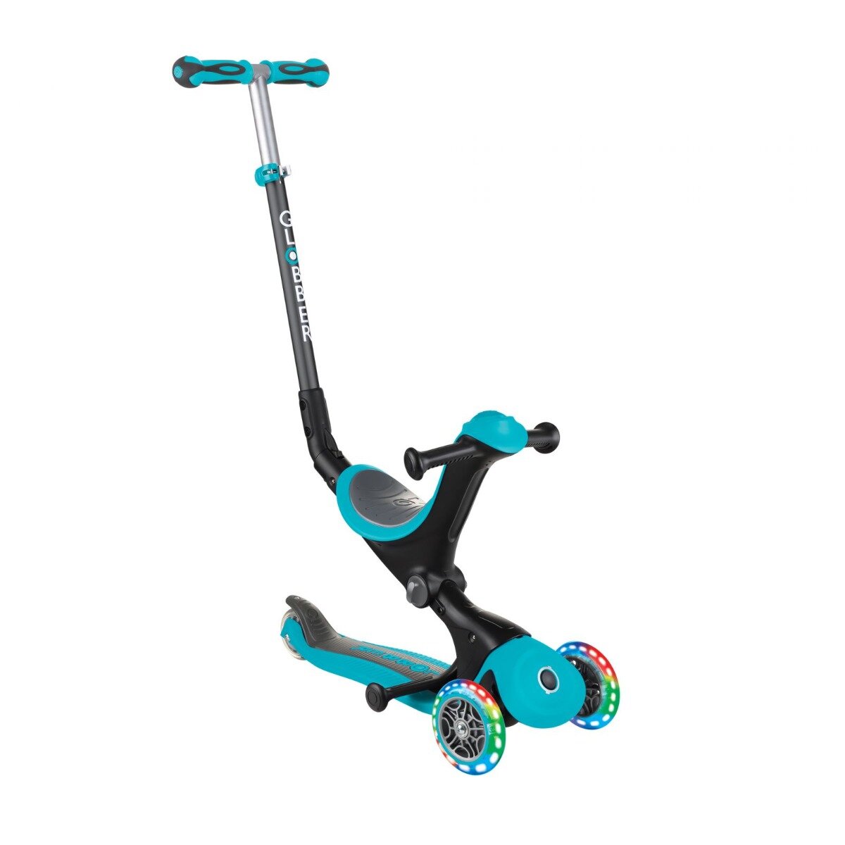 Globber Trotineta Go-Up 4 in 1 Deluxe Lights Turcoaz