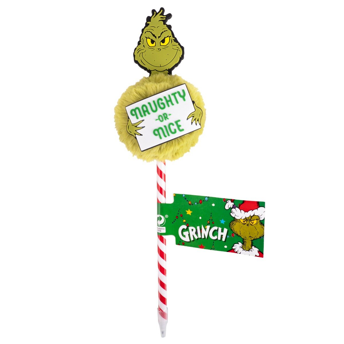Grinch Pix cu accesoriu pufos Naughty or nice