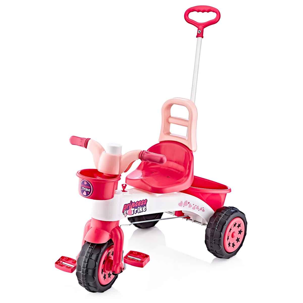 Guclu Toys Prima mea tricicleta cu maner si claxon Princess