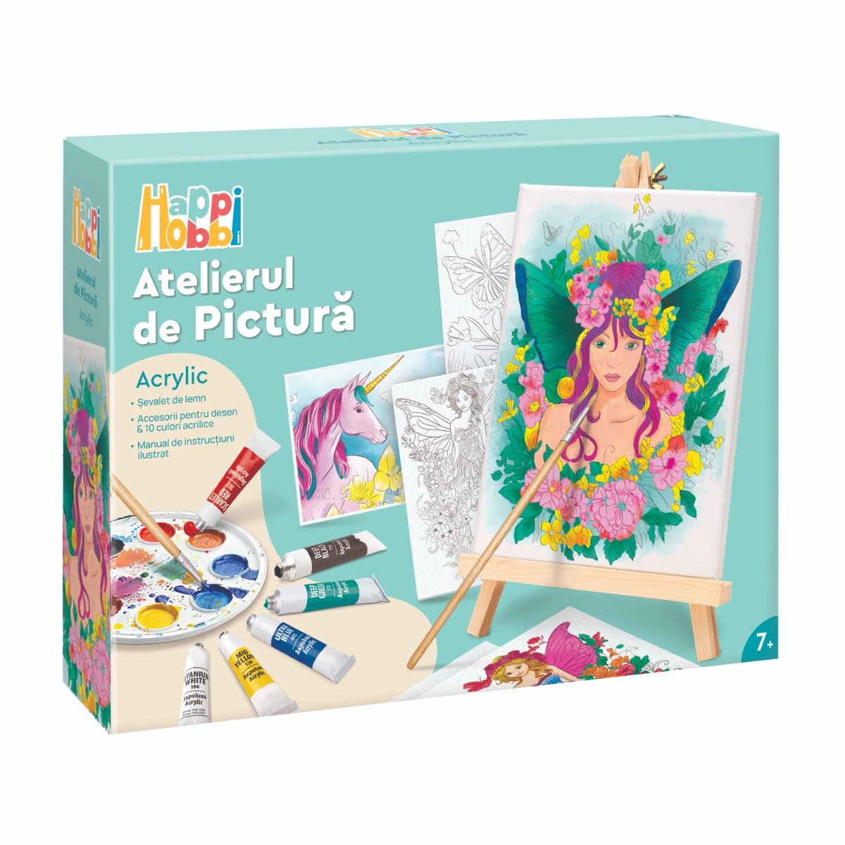 Happi Hobbi Set de pictura Atelierul de pictura Acrylic Fata cu coronita