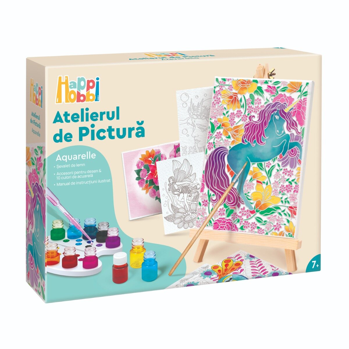 Happi Hobbi Set de pictura Atelierul de pictura Aquarelle Unicorn