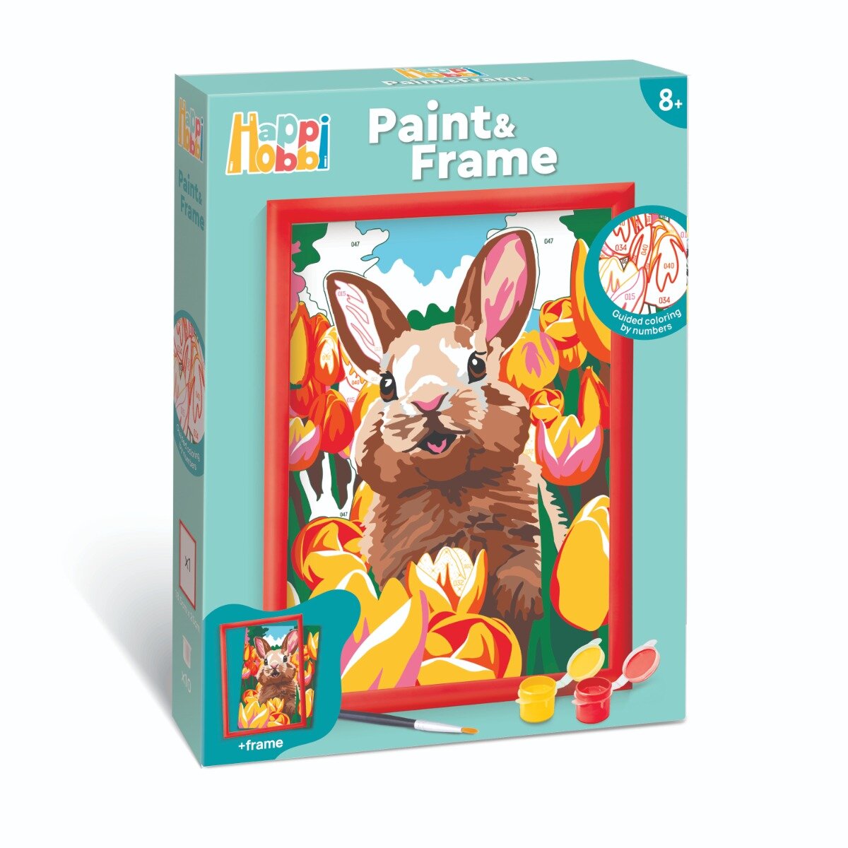 Happi Hobbi Set de pictura pe numere Picteaza si inrameaza Iepuras vesel