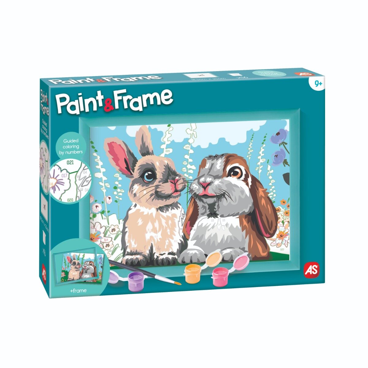 Happi Hobbi Set de pictura pe numere Picteaza si inrameaza Iepurasi draguti
