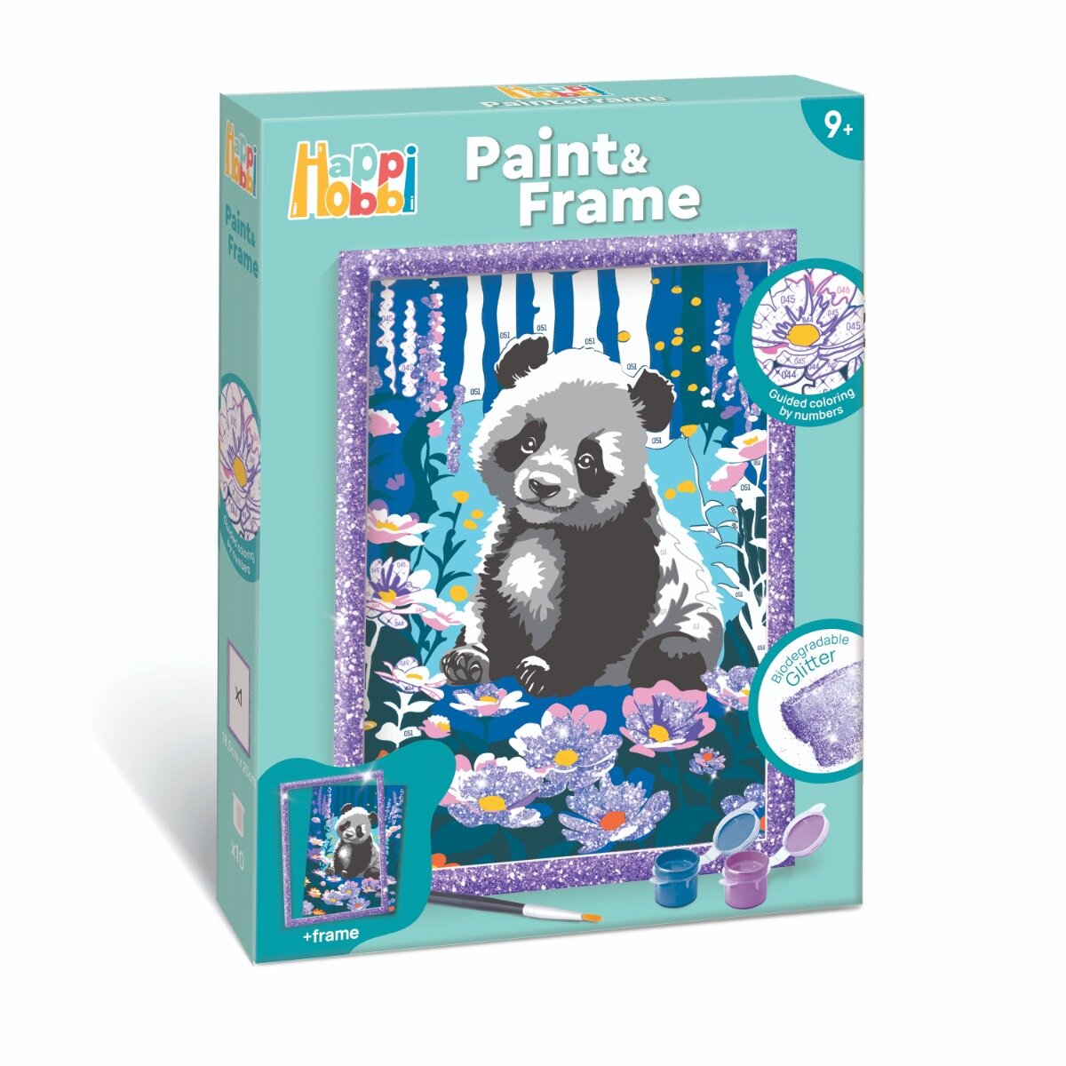 Happi Hobbi Set de pictura pe numere Picteaza si inrameaza Panda visator