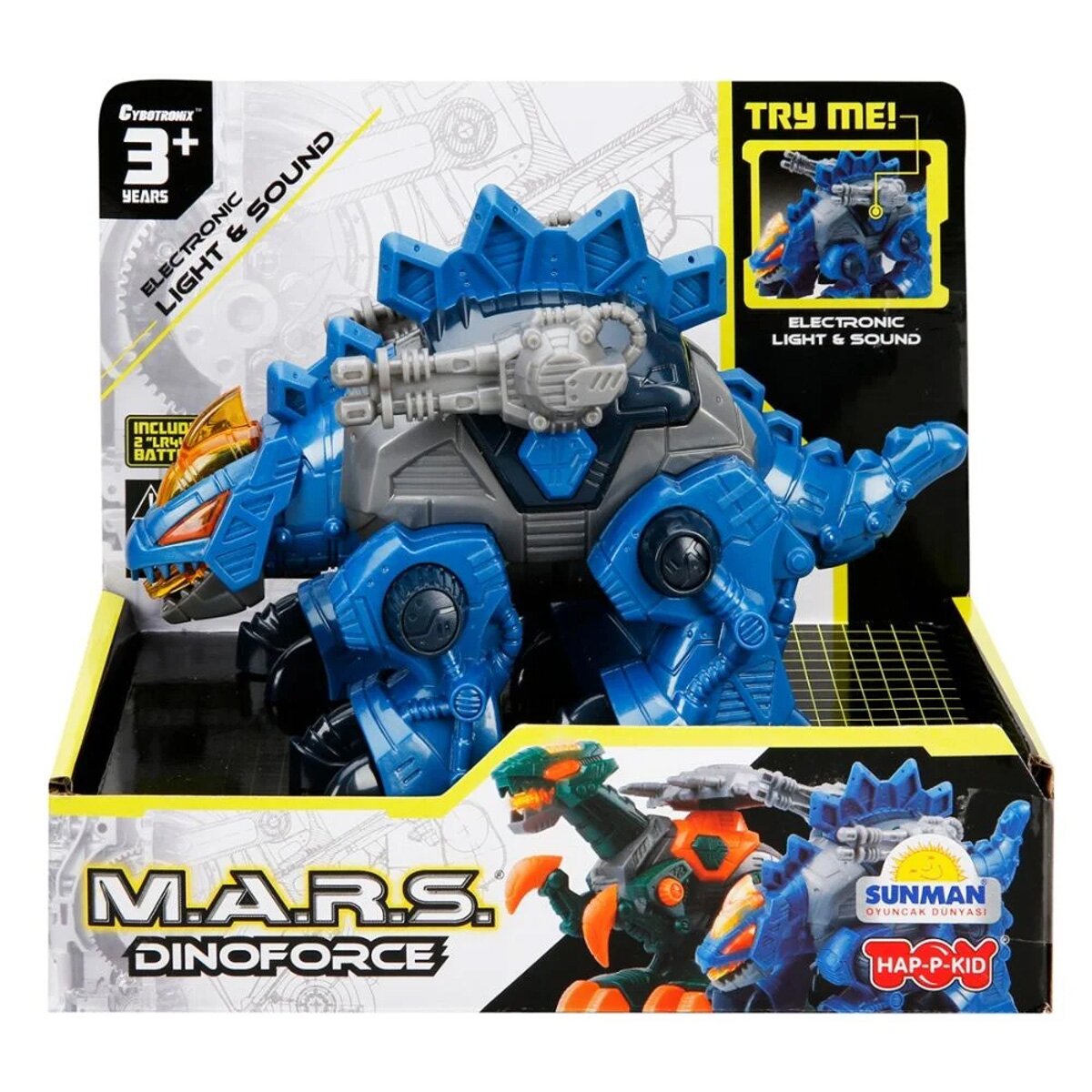 Happy Kid Dinozaur cu lumini si sunete M.A.R.S. 14 cm Albastru