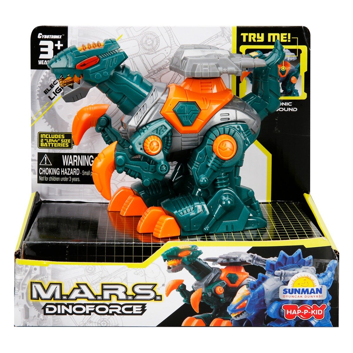 Happy Kid Dinozaur cu lumini si sunete M.A.R.S. 14 cm Verde