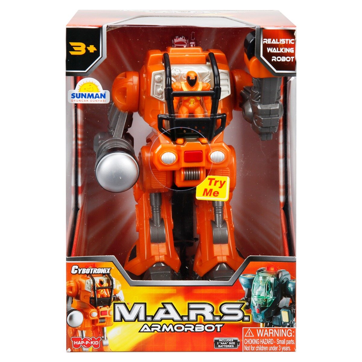 Happy Kid Robot blindat cu lumini si sunete M.A.R.S. 18 cm Portocaliu