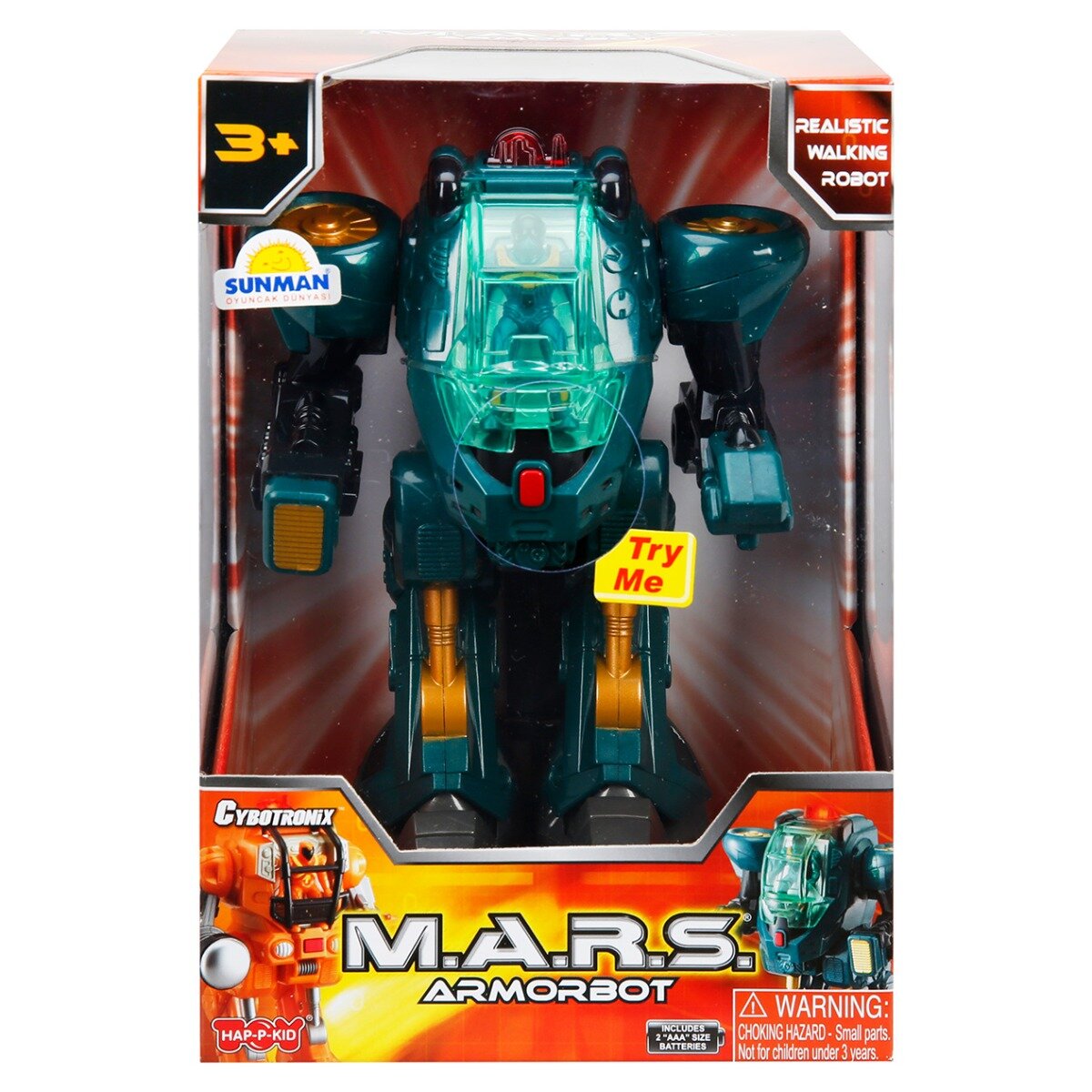 Happy Kid Robot blindat cu lumini si sunete M.A.R.S. 18 cm Turcoaz
