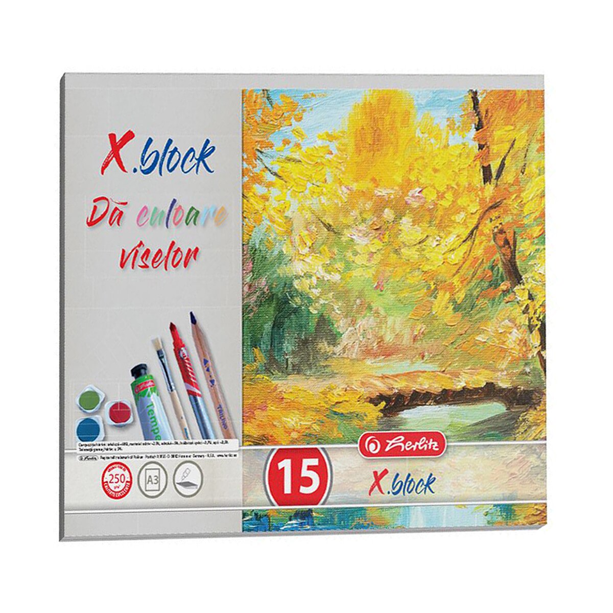 Herlitz Bloc desen X Block A3 15 file Policrom