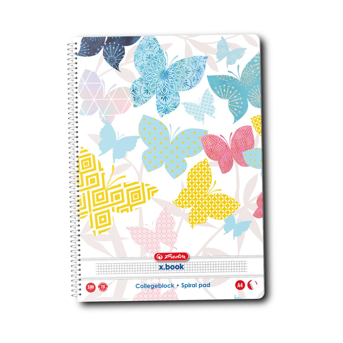 Herlitz Caiet patratele A4 100 file cu Spirala Motiv Enjoy Life