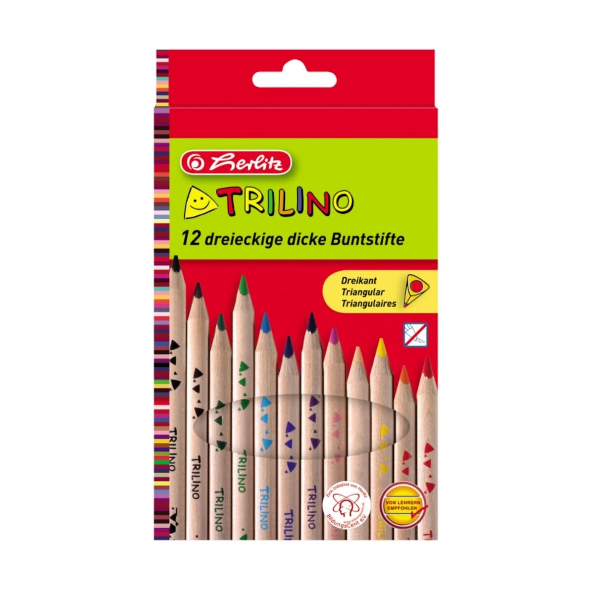 Herlitz Set 12 creioane colorate triunghiulare Trilino