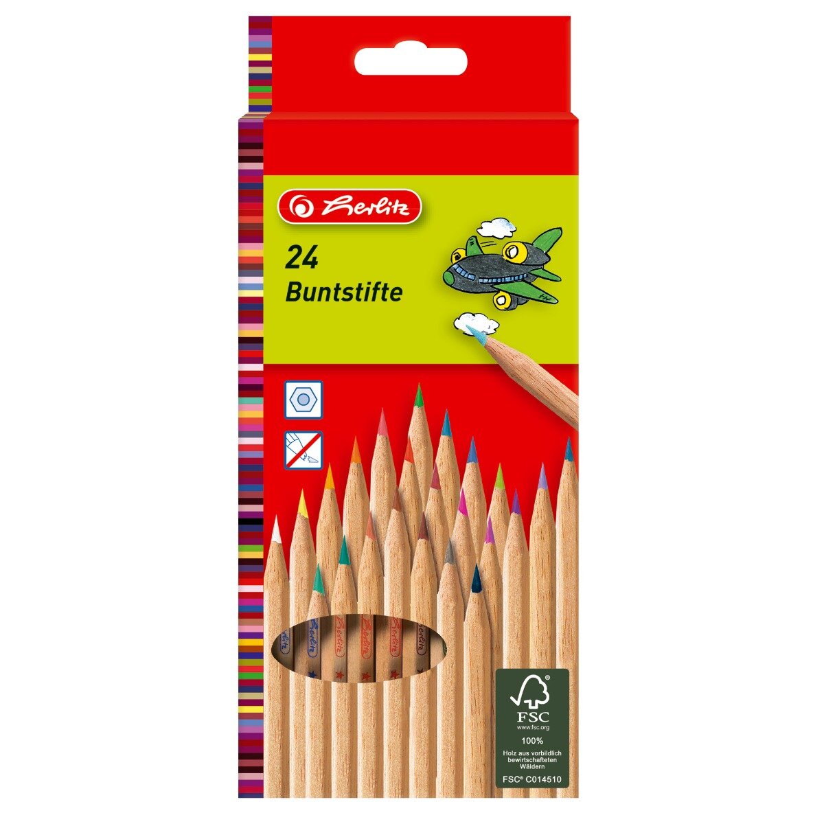 Herlitz Set 24 creioane color natur hexagonale