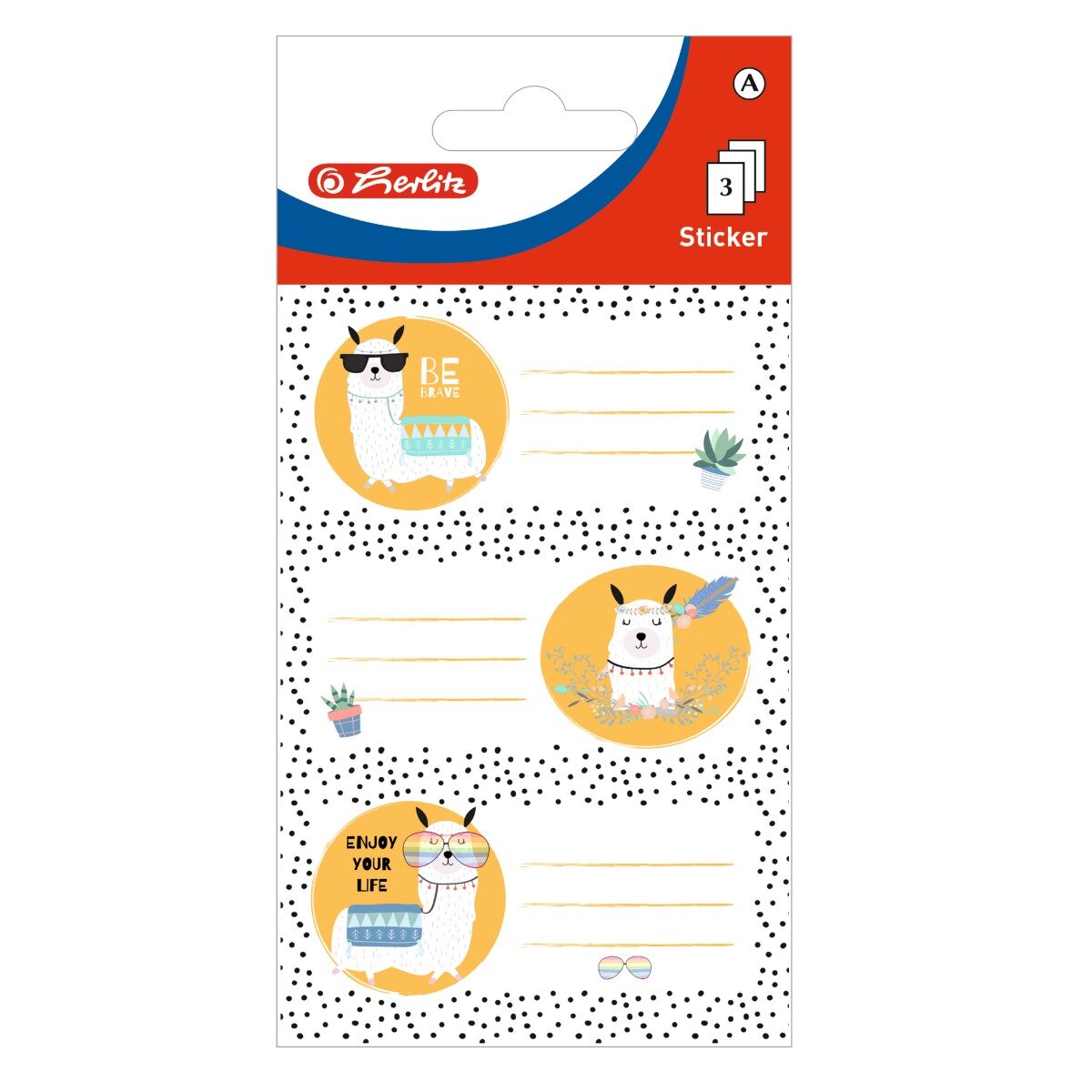 Herlitz Set 9 etichete scolare Llama