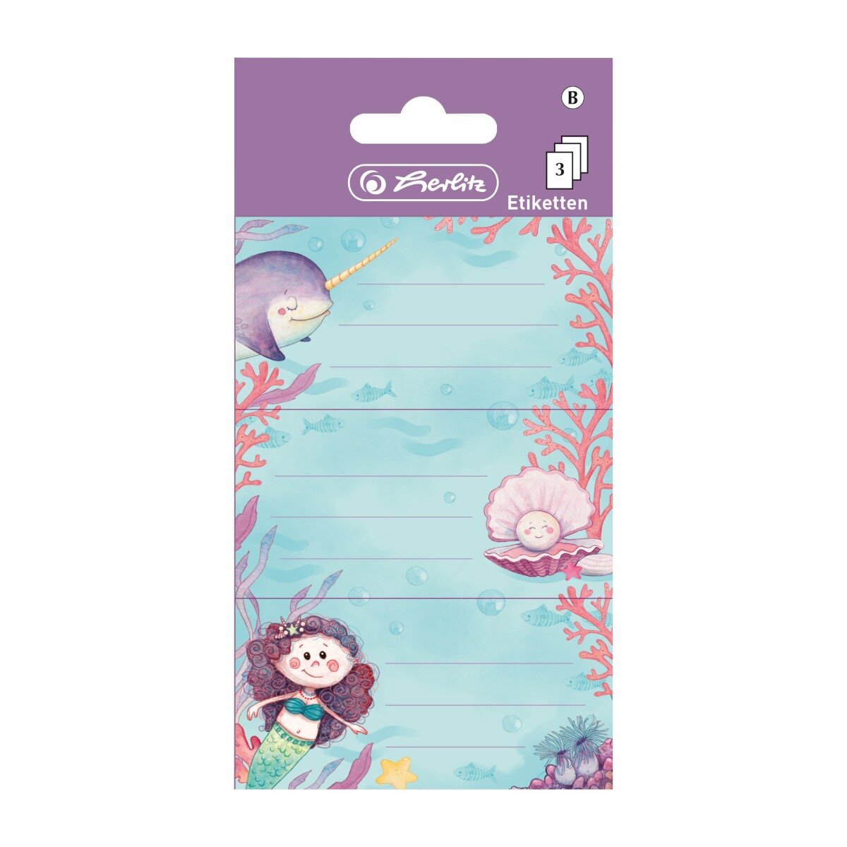 Herlitz Set 9 etichete scolare Mermaid