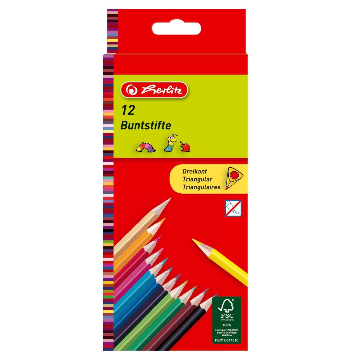 Herlitz Set creioane color triunghiulare 12 buc