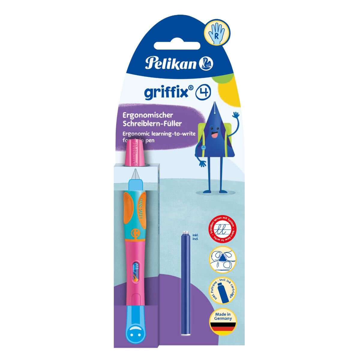 Herlitz Stilou Griffix pentru dreptaci Lovely Pink