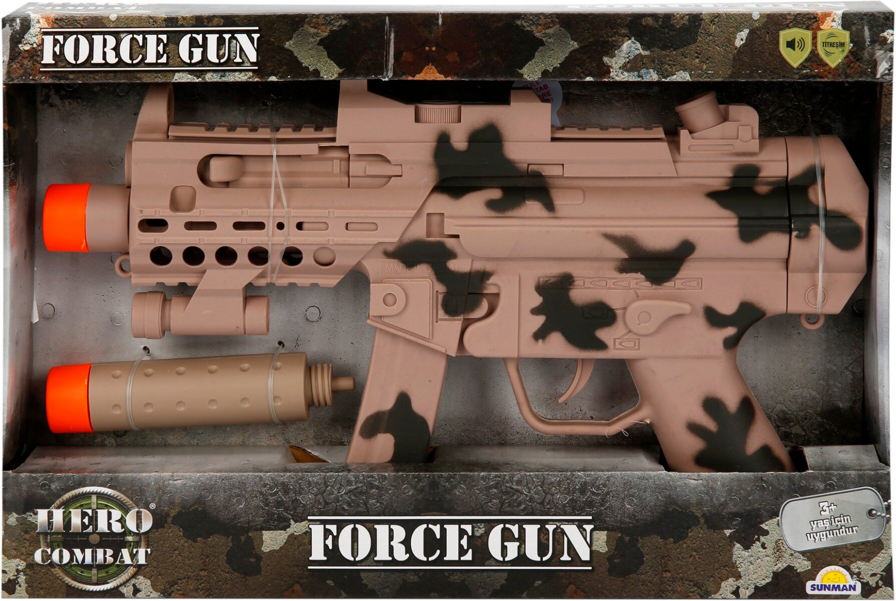Hero Combat Arma militara cu sunete si vibratii maro deschis