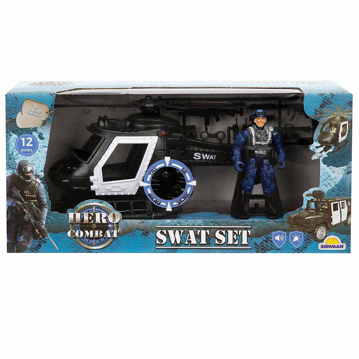 Hero Combat Set vehicul cu figurina sunete si lumini Elicopter