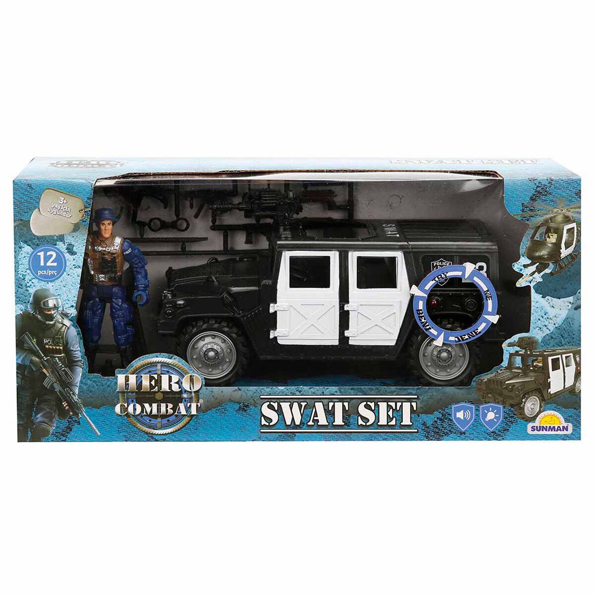 Hero Combat Set vehicul cu figurina sunete si lumini Jeep