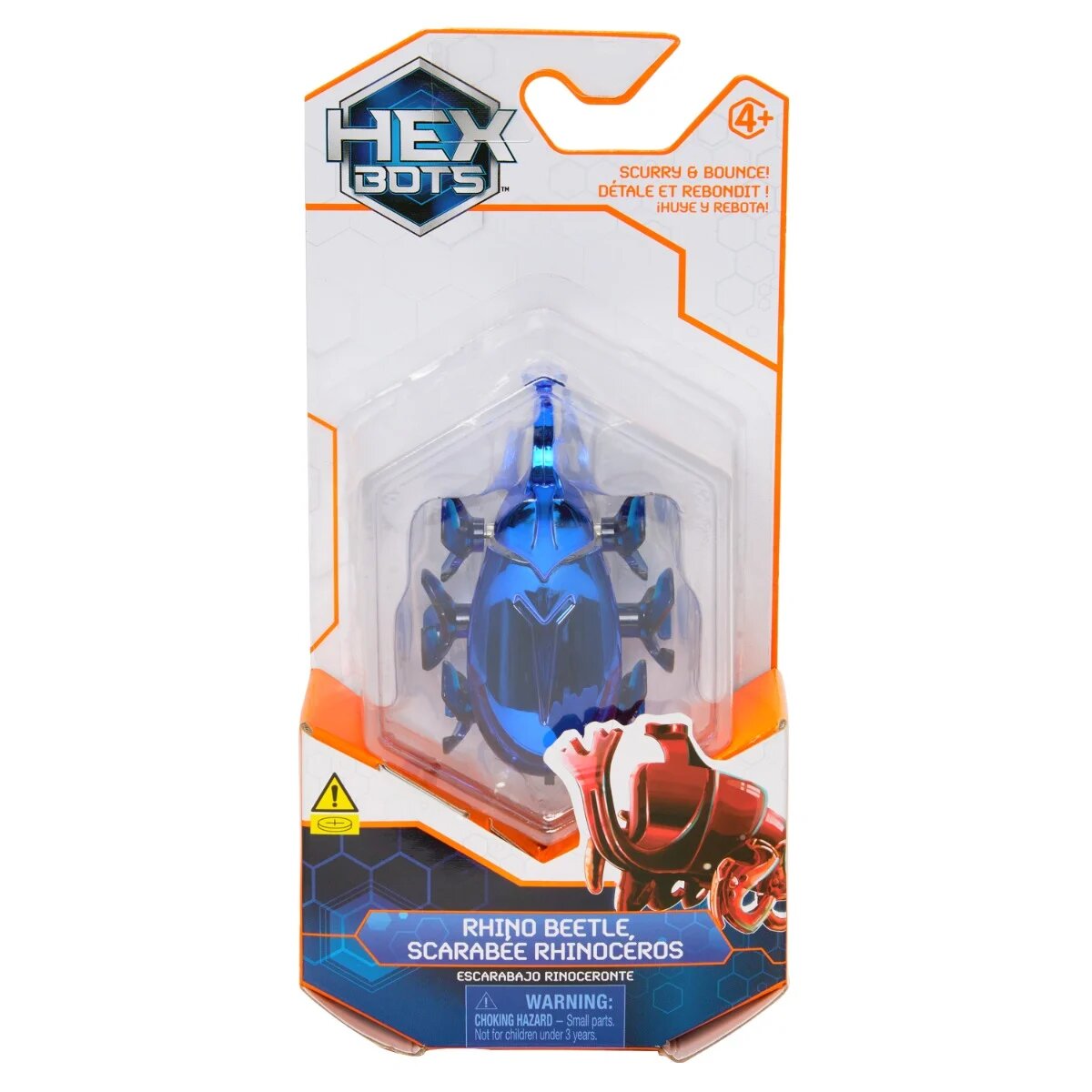 Hexbots Figurina interactiva Rhino Beetle Scarabee Rhinoceros Albastru 20149628