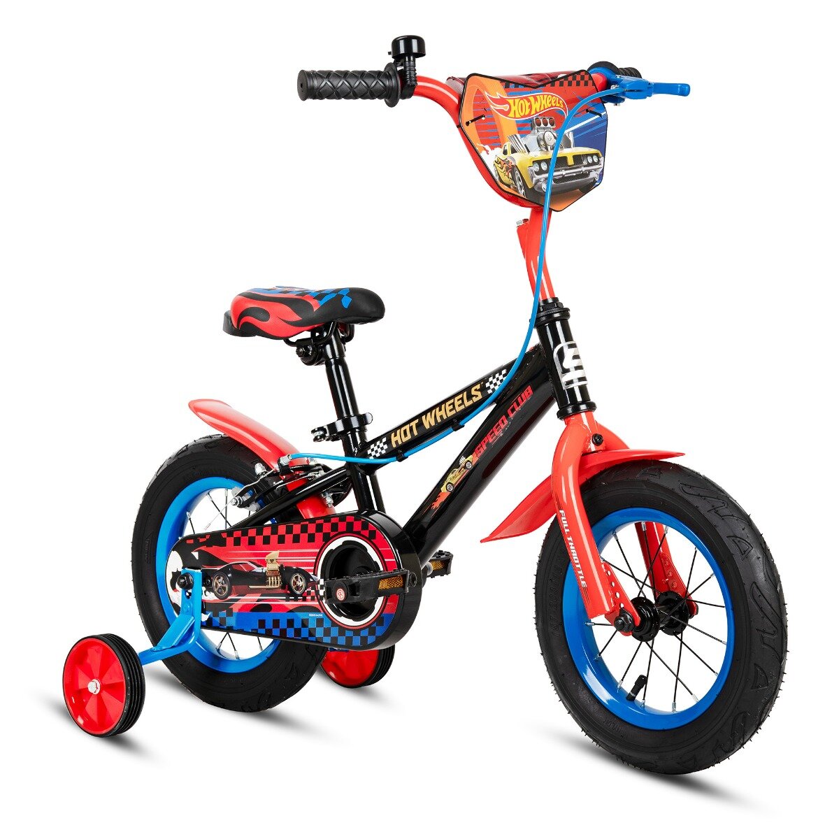 Hot Wheels Bicicleta cu roti ajutatoare Speed Club 12 inch