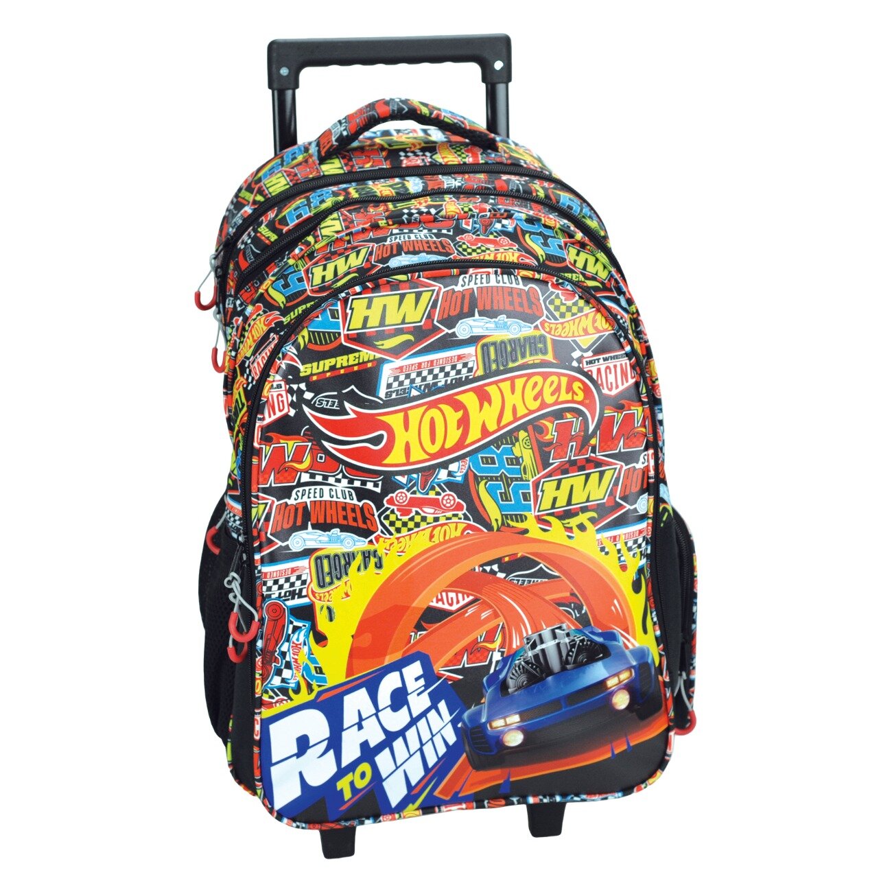 Hot Wheels Ghiozdan tip troler cu 3 compartimente Race to Win