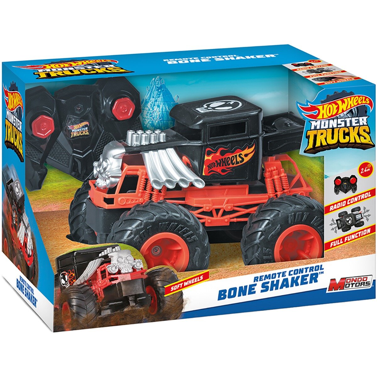 Hot Wheels Masina cu telecomanda Monster Trucks Bone Shaker
