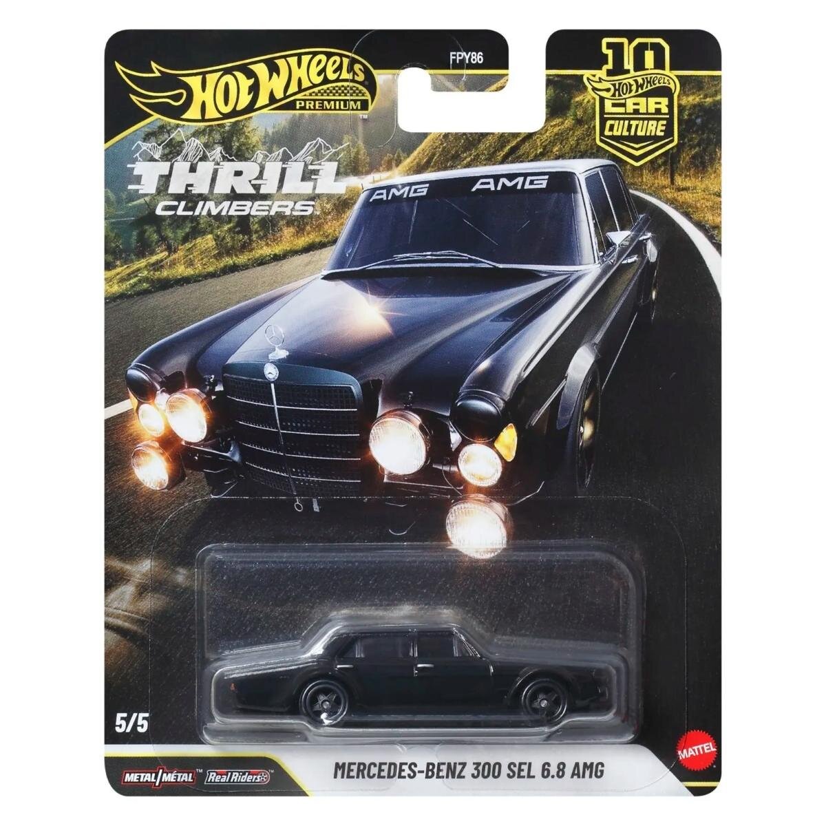 Hot Wheels Masina metalica Premium Car Culture Thrill Climbers Mercedes-Benz 300 SEL 6.8 AMG JKF20
