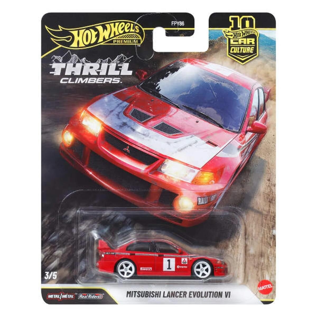 Hot Wheels Masina metalica Premium Car Culture Thrill Climbers Mitsubishi Lancer Evolution VI JKF19