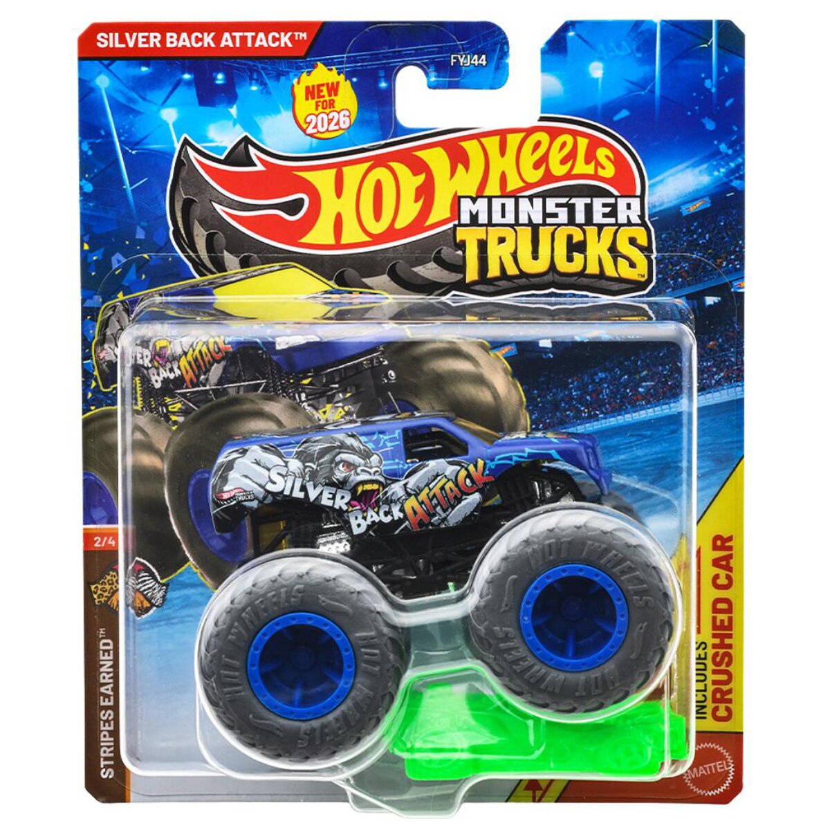 Hot Wheels Masinuta Monster Truck Silver Back Attack JHY67