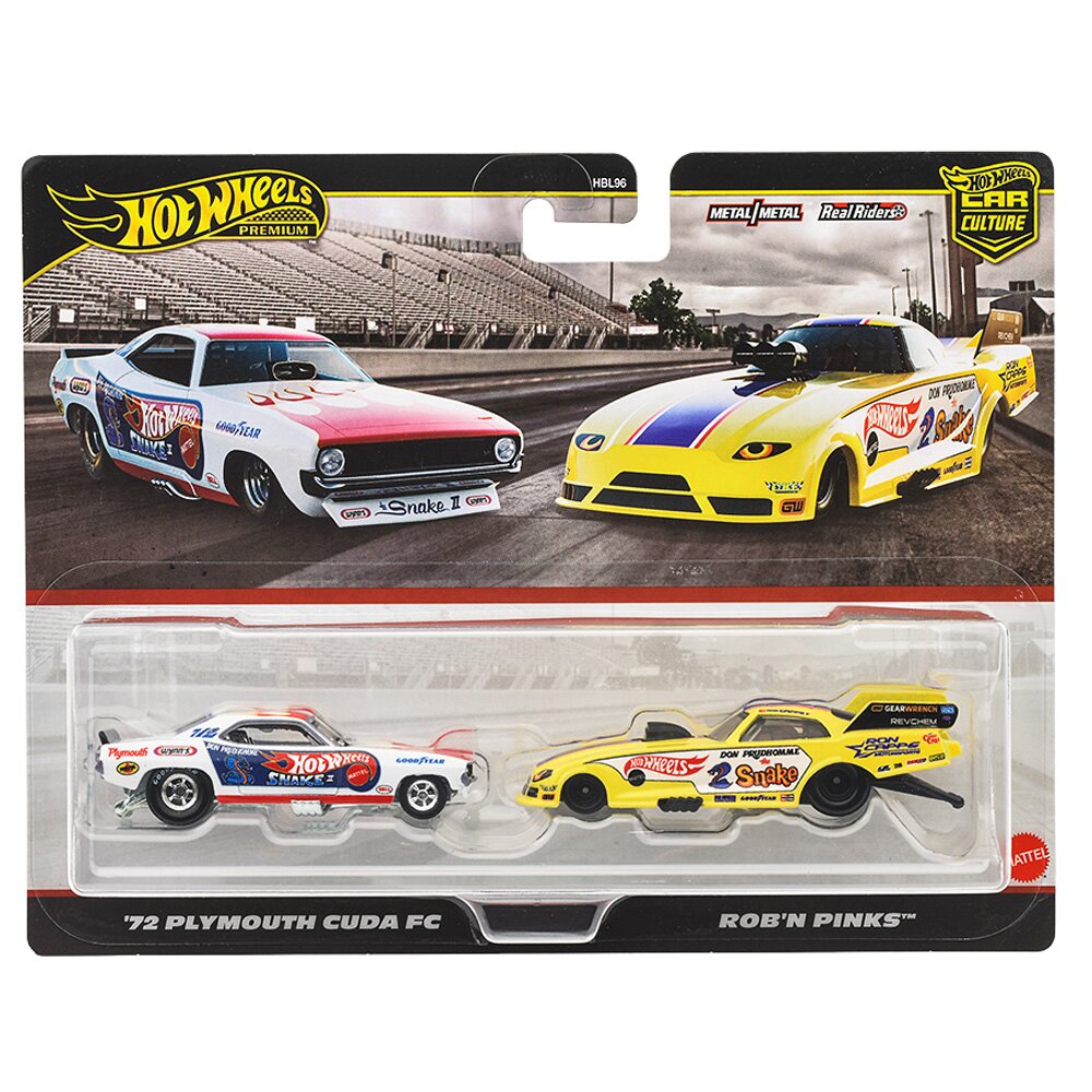Hot Wheels Set 2 masini metalice 72 Plymouth Cuda FC si Rob N Pinks JBL01