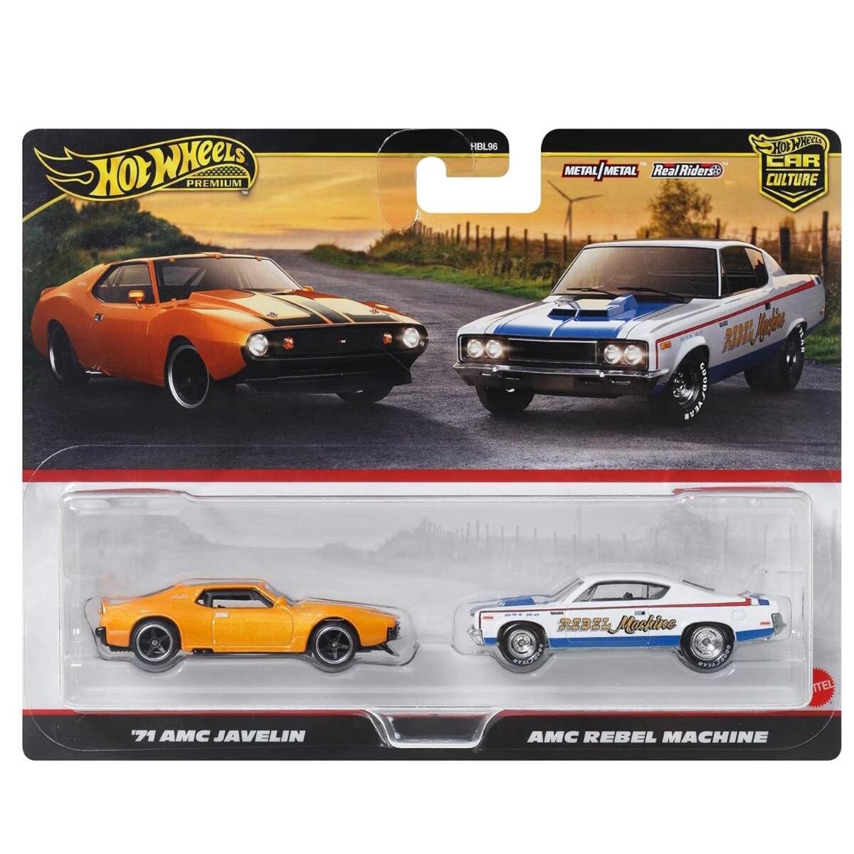 Hot Wheels Set 2 masini metalice 971 AMC Javelin si AMC Rebel Machine JBL06