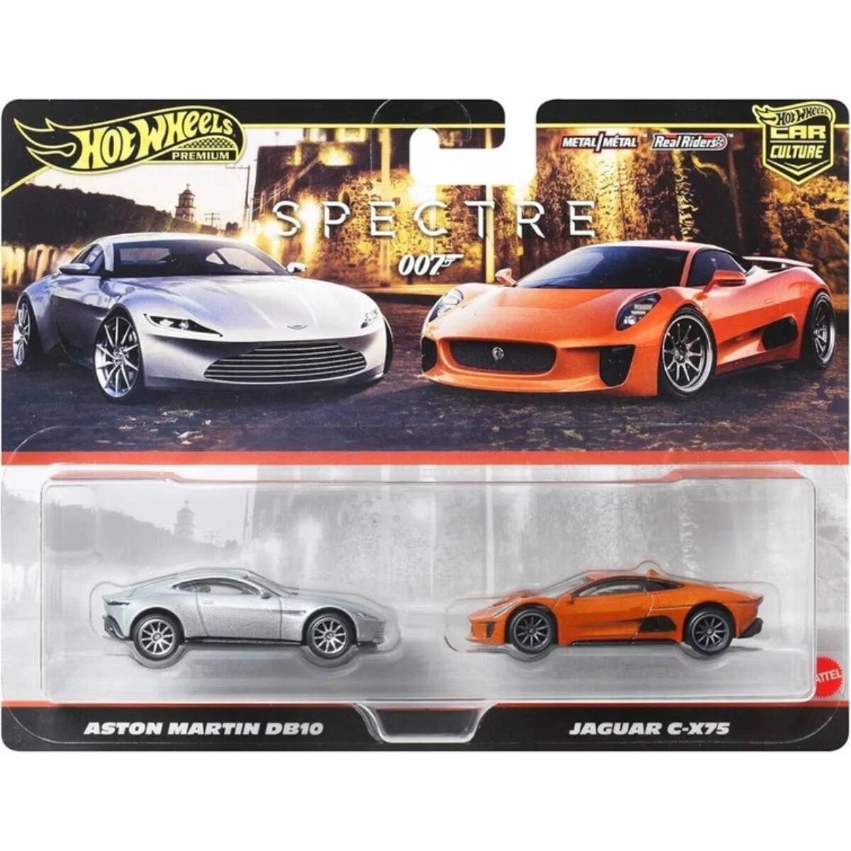 Hot Wheels Set 2 masini metalice Aston Martin DB10 si Jaguar C-X75 JBL04