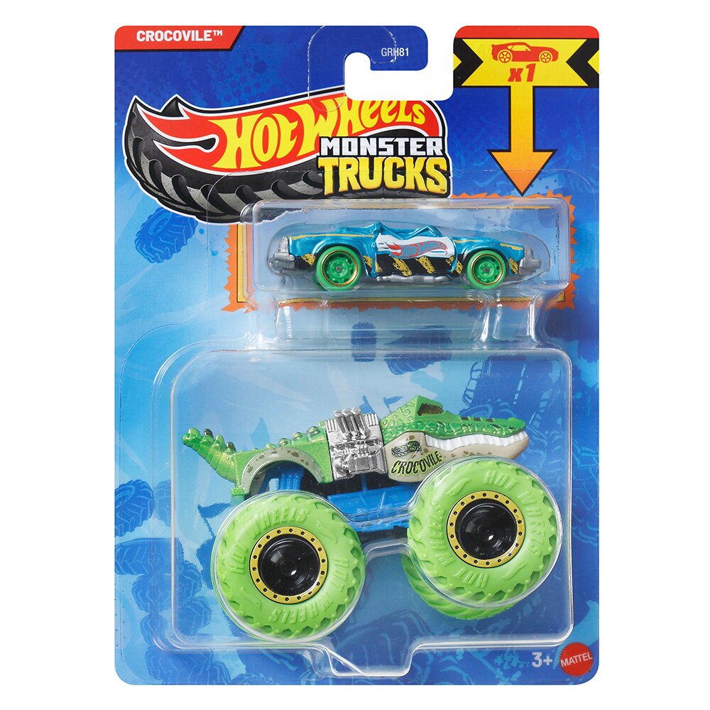 Hot Wheels Set 2 vehicule Monster Truck Crocovile 1:64 JJT63