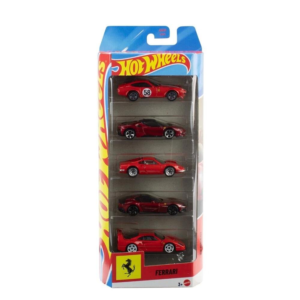 Hot Wheels Set 5 masinute din metal Ferrari 1:64 JLN12