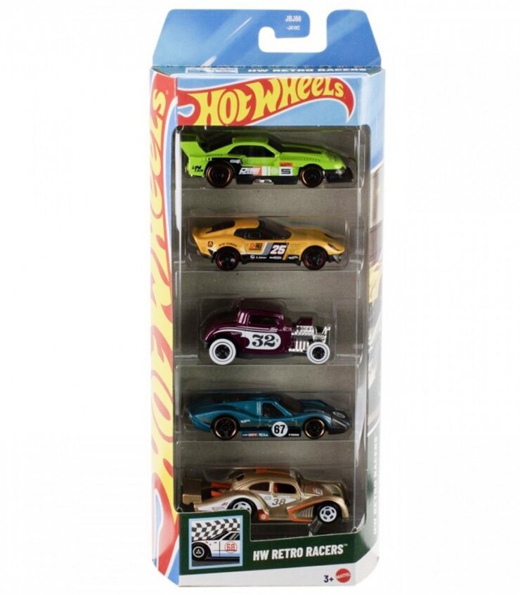 Hot Wheels Set 5 masinute HW Retro Racers JBJ86