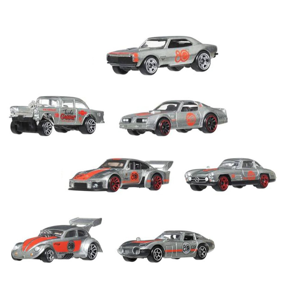 Hot Wheels Set 7 masini 80Th Anniversary Replay The Classics 1:64 JHF01