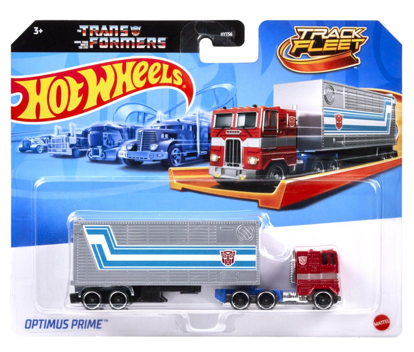 Hot Wheels Set camion cu remorca Track Fleet Optimus Prime HXH02