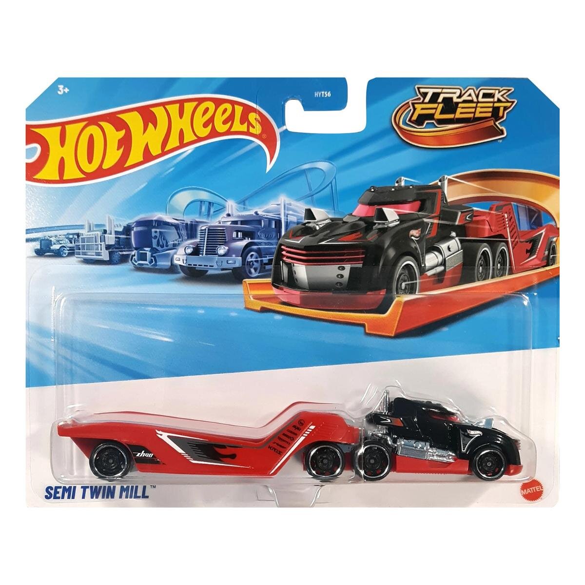 Hot Wheels Set camion cu remorca Track Fleet Semi Twin Mill JKP30