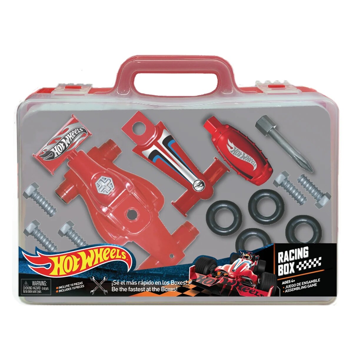 Hot Wheels Set de asamblare masinuta Racing Box 15 piese HW225